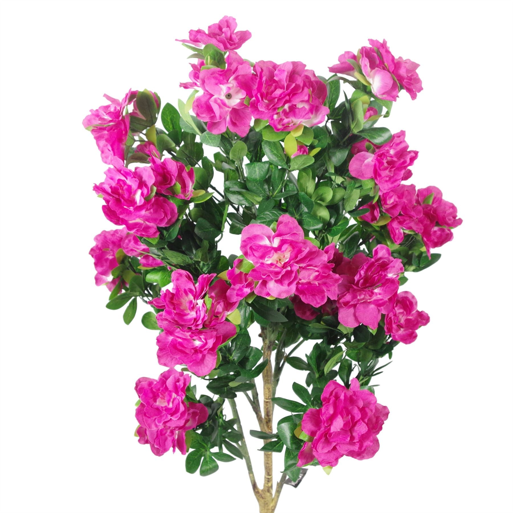 Artificial 100cm Azalea Pink Flowers Potted Plant with Copper Planter