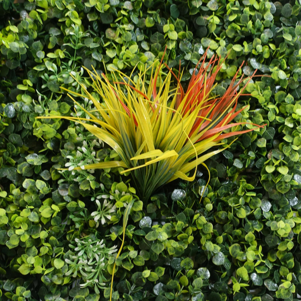 100cm Artificial Mixed Green Foliage Wall Panel Ferns Yellow Grass
