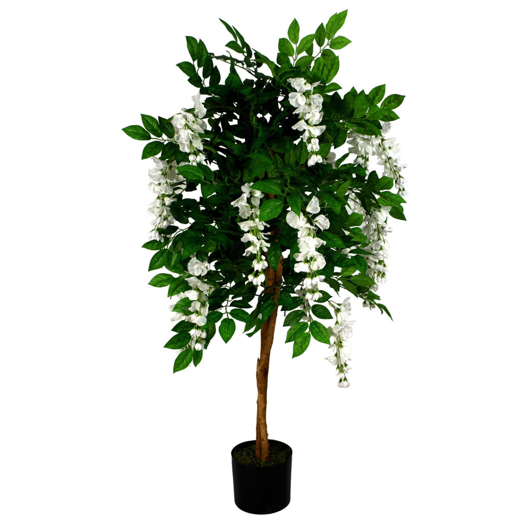 Artificial 130cm Luxury Wisteria Tree White Flowers Premium Range