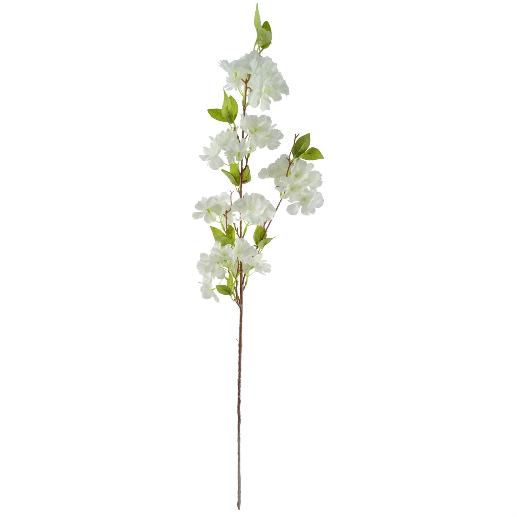 100cm Artificial Poppy and White Blossom Arrangement Glass Vase