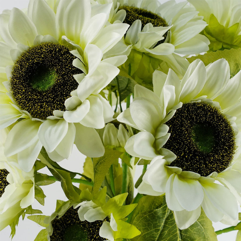 88cm White Artificial Sunflower 3 heads