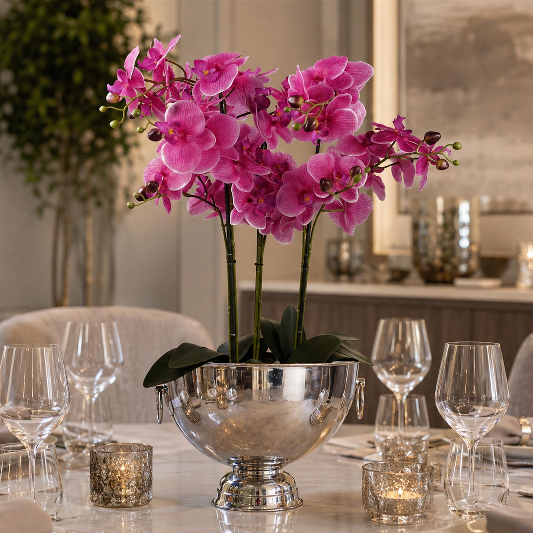 29cm XL Silver Champagne Bowl Planter