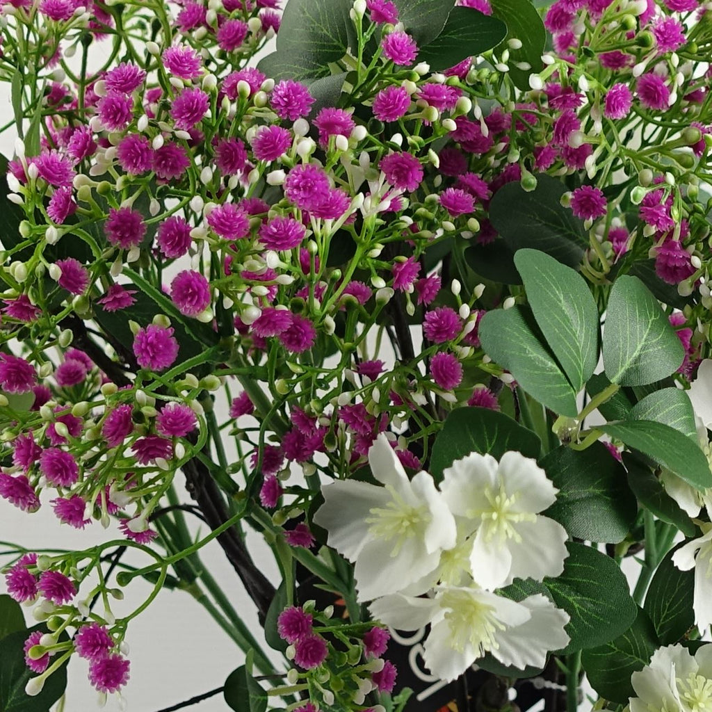 60cm Artificial Flower Foliage Spray White