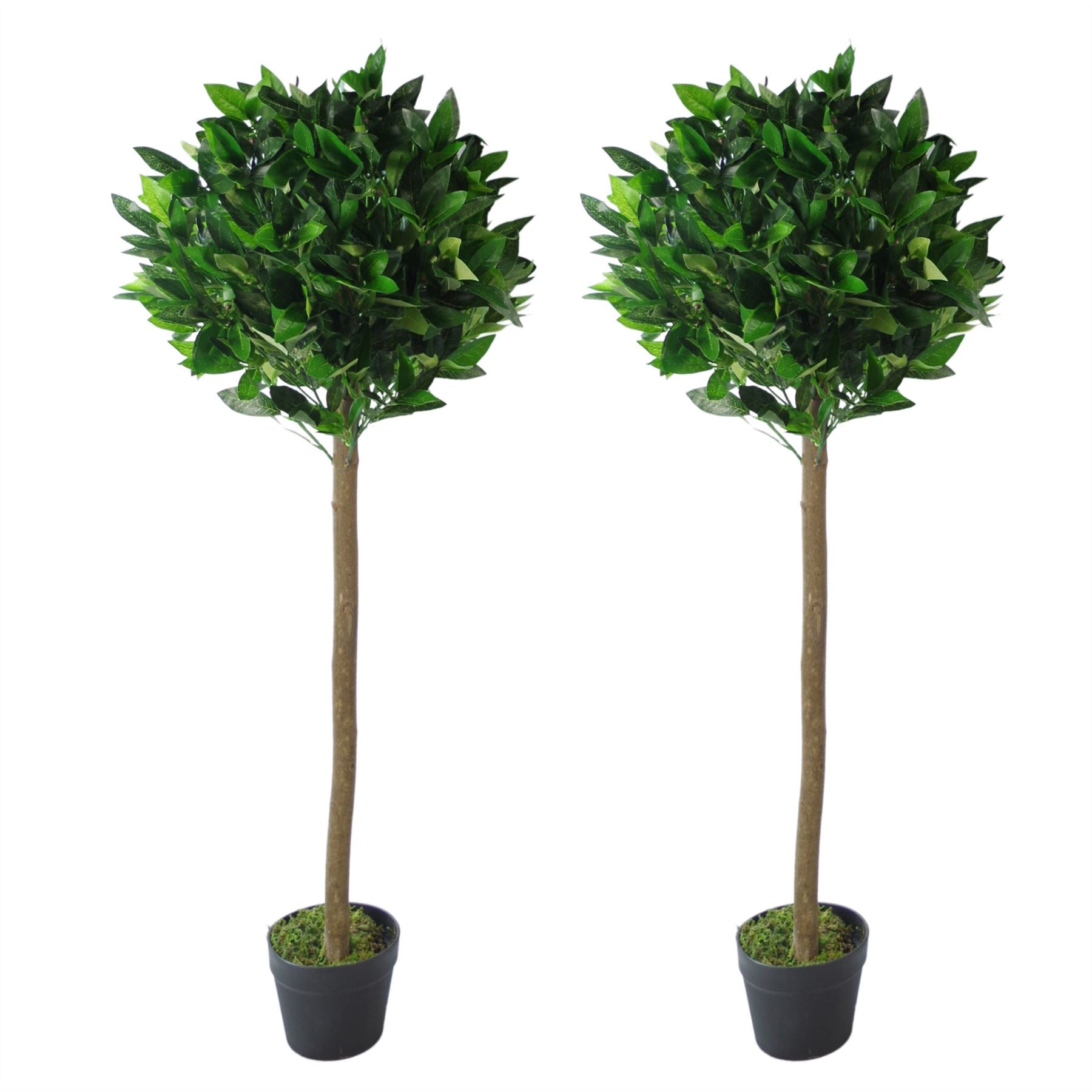 120cm UK Pair of Artificial Bay Topiary Ball Trees