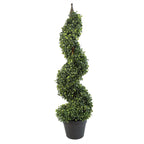 90cm Artificial Boxwood Tower Tree Topiary Spiral Metal Top