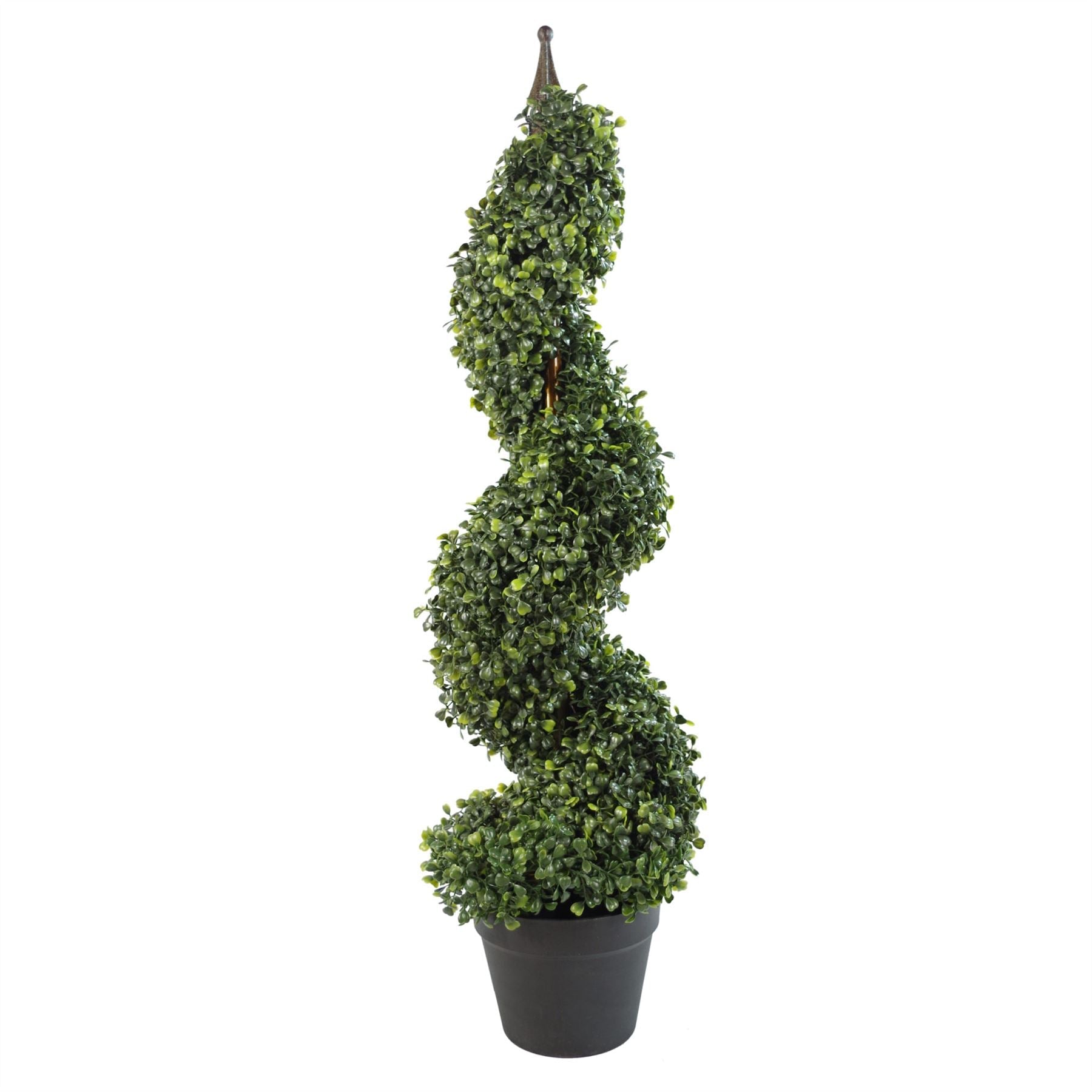 90cm Artificial Boxwood Tower Tree Topiary Spiral Metal Top