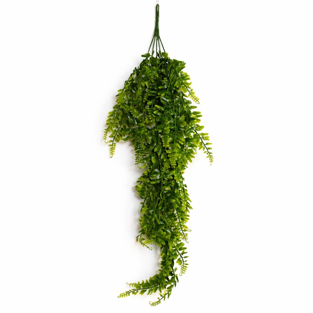 75cm Artificial Trailing Fern Bush Hanging Faux Greenery Plant