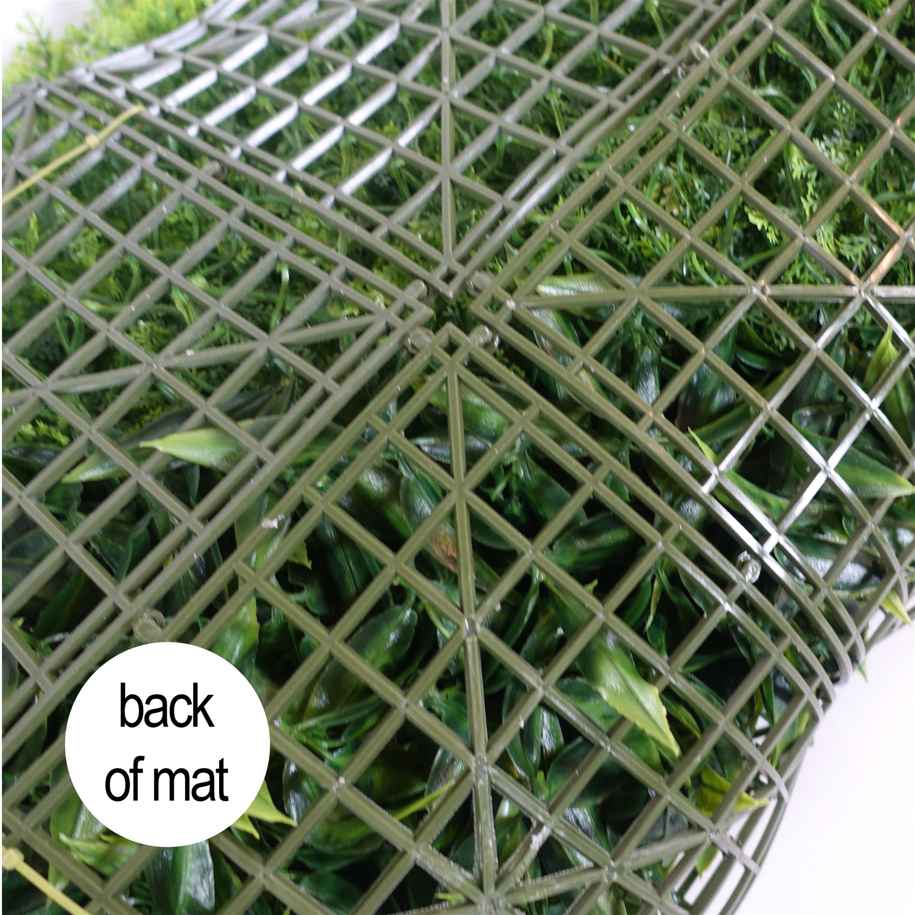 100cm Artificial Fern Mixed Foliage Green Wall Panel Burgundy Grass