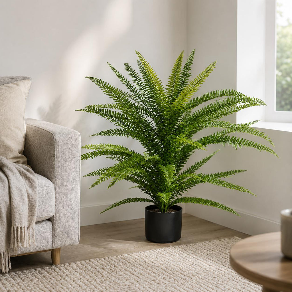 75cm Artificial Fire Retardant Plastic Boston Fern Plant