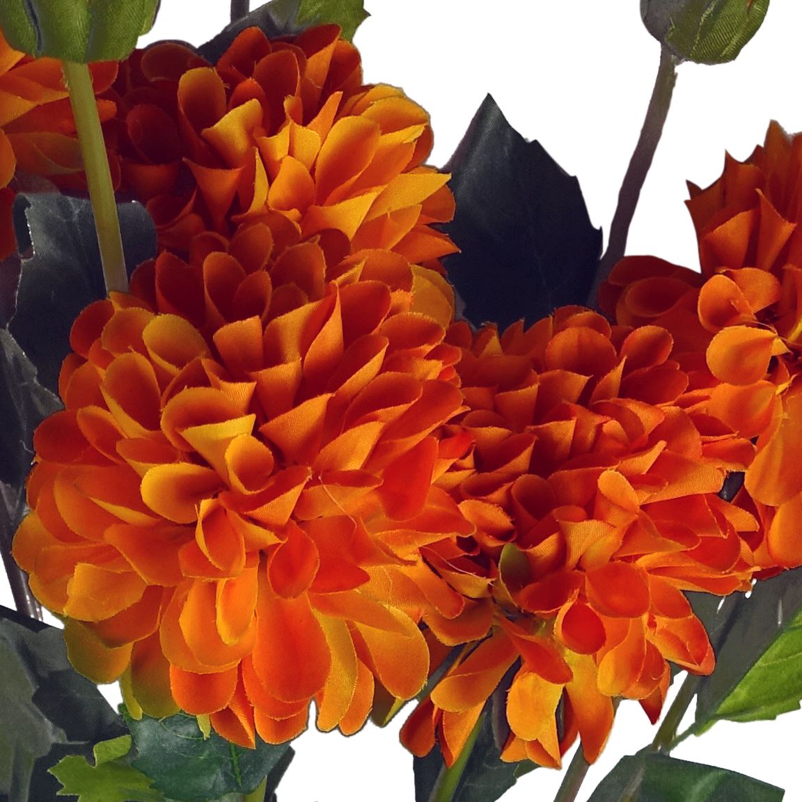75cm Artificial Dahlia PomPom Flowers Orange