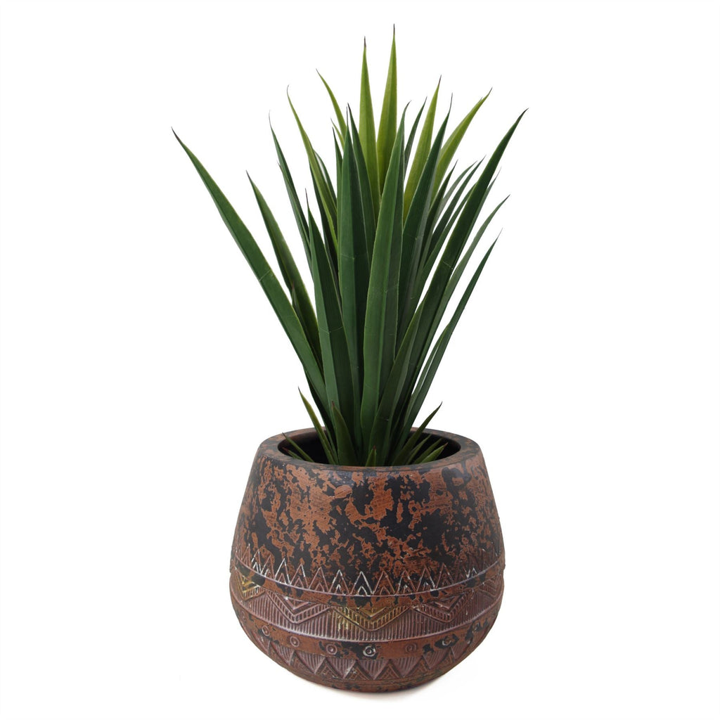 24cm x 30cm Large Zaturn Planter Brown Black