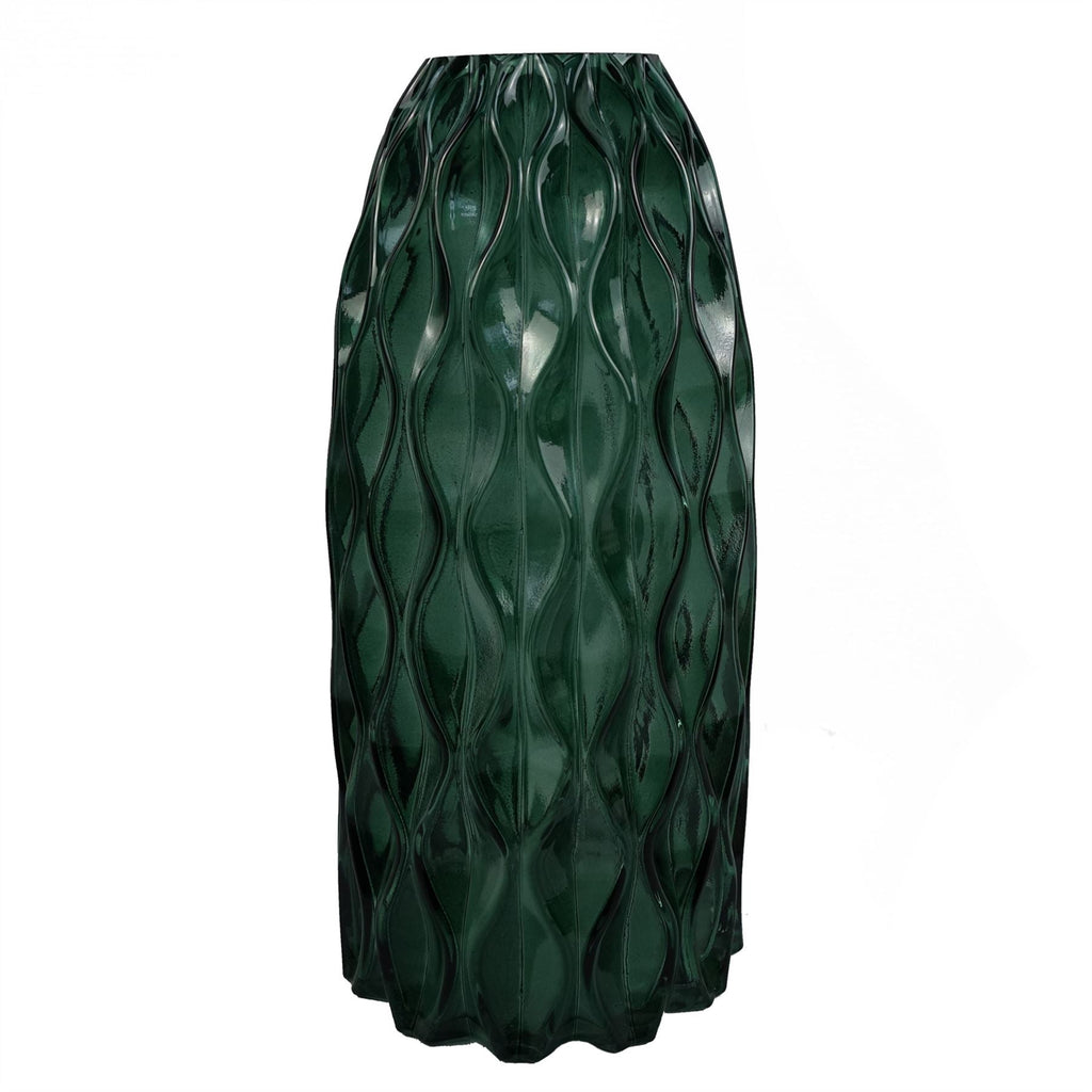 80cm Artificial Blue Peony White Delphinium Eucalyptus Glass Vase
