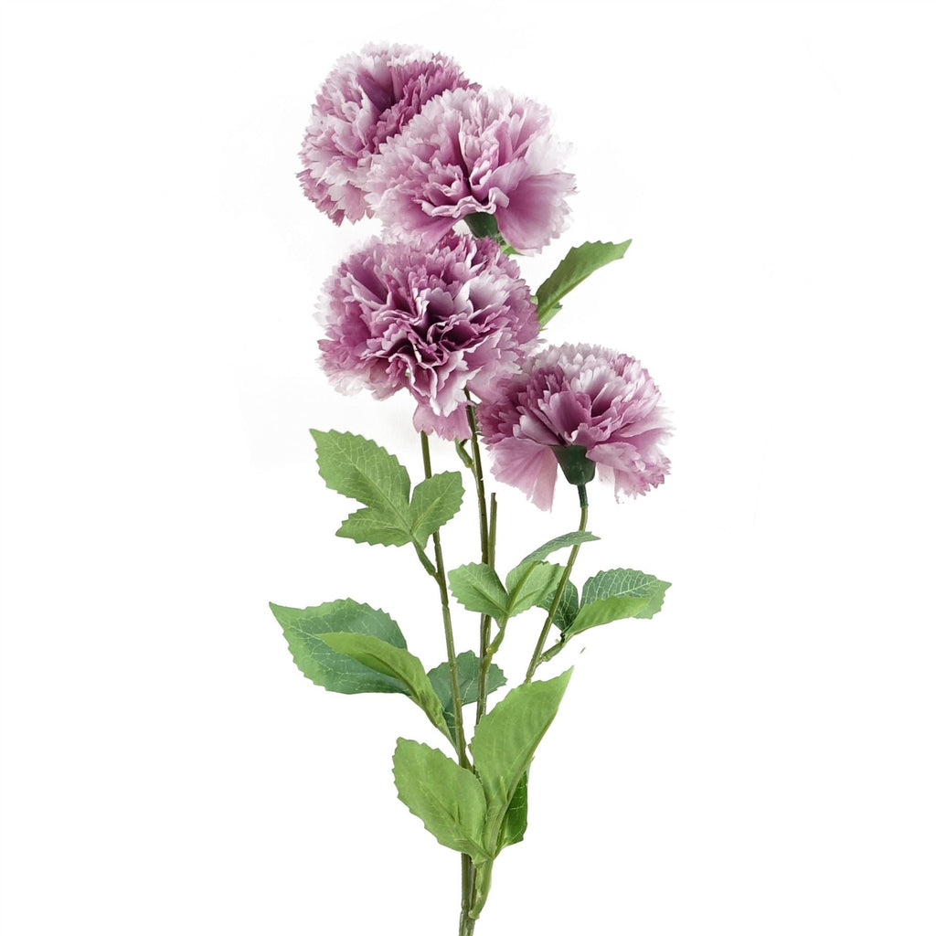 70cm Pink Artificial Carnation Stem 4 Flowers