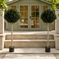 Artificial 140cm Pair of Buxus Ball Tree UV Resistant Outdoor Topiary