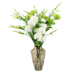 70cm White Artificial Carnation Stem 4 Flowers