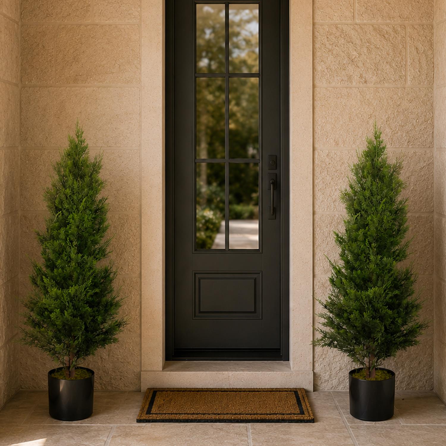 120cm Pair of Artificial Cypress Topiary