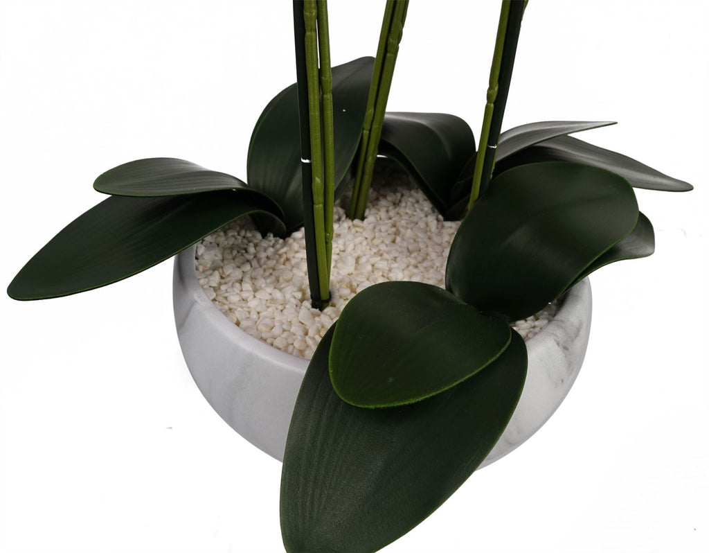 Artificial 60cm Orchid Pink Marble Effect Ceramic Planter