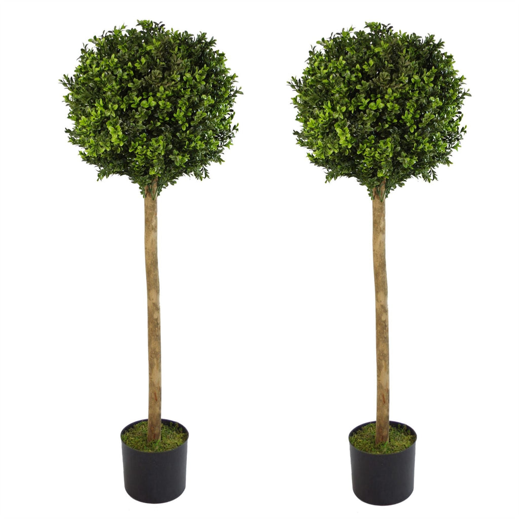120cm Pair of Pair of 4ft Artificial Boxwood Buxus Ball Topiary Tree