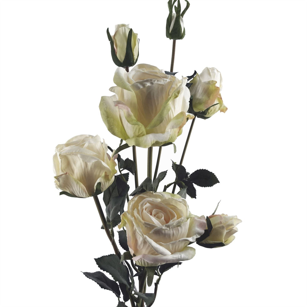 60cm Cream Rose Artificial Flowers Spray 4 Flowers 3 Buds