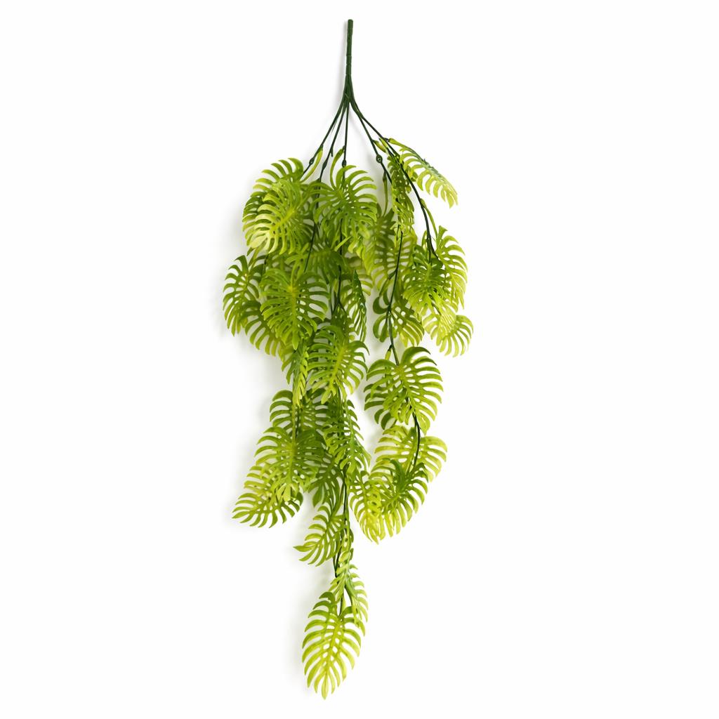 80cm Artificial Trailing Tropical Monstera Plant Light Green