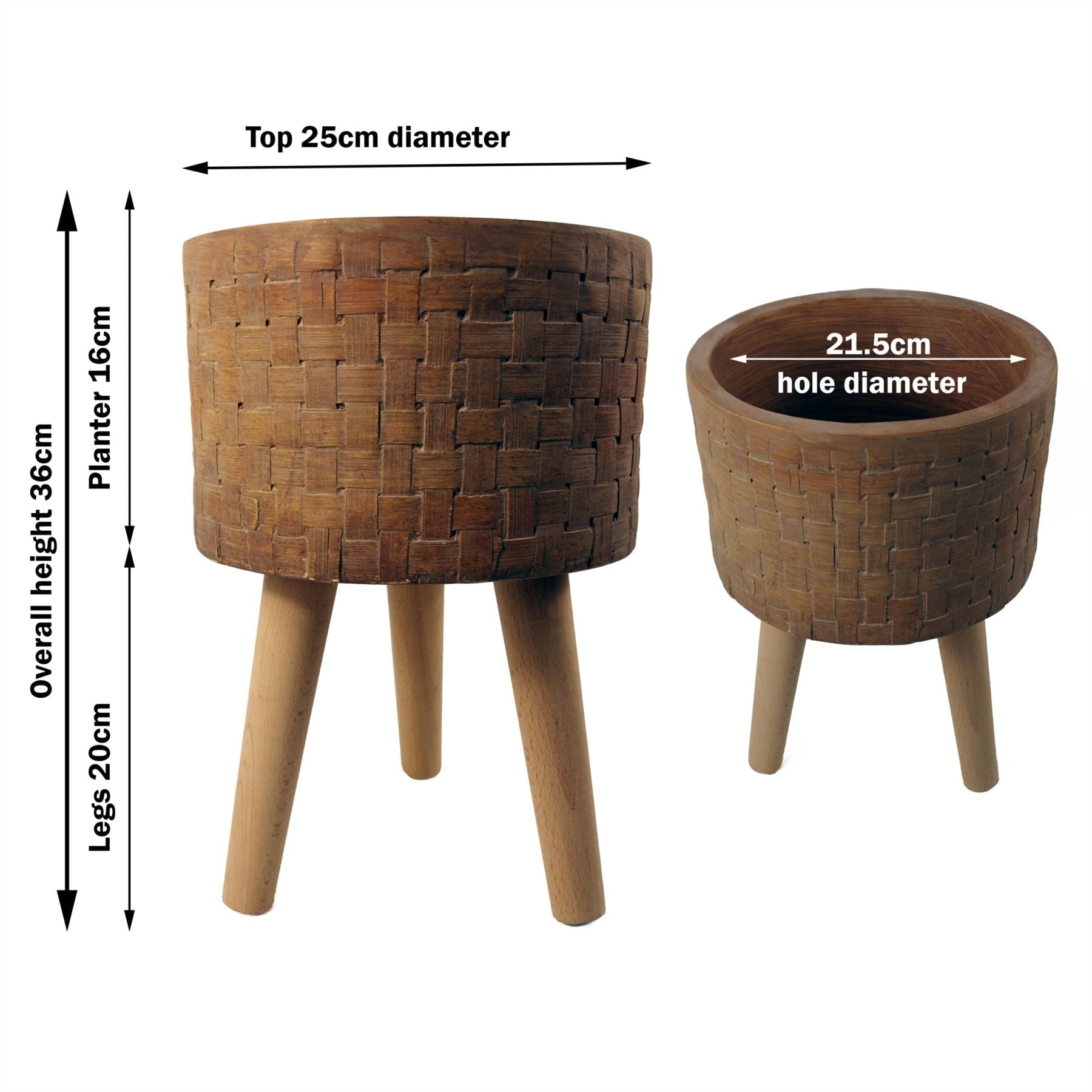 36cm x 25cm Woven Effect Composite Large Planter