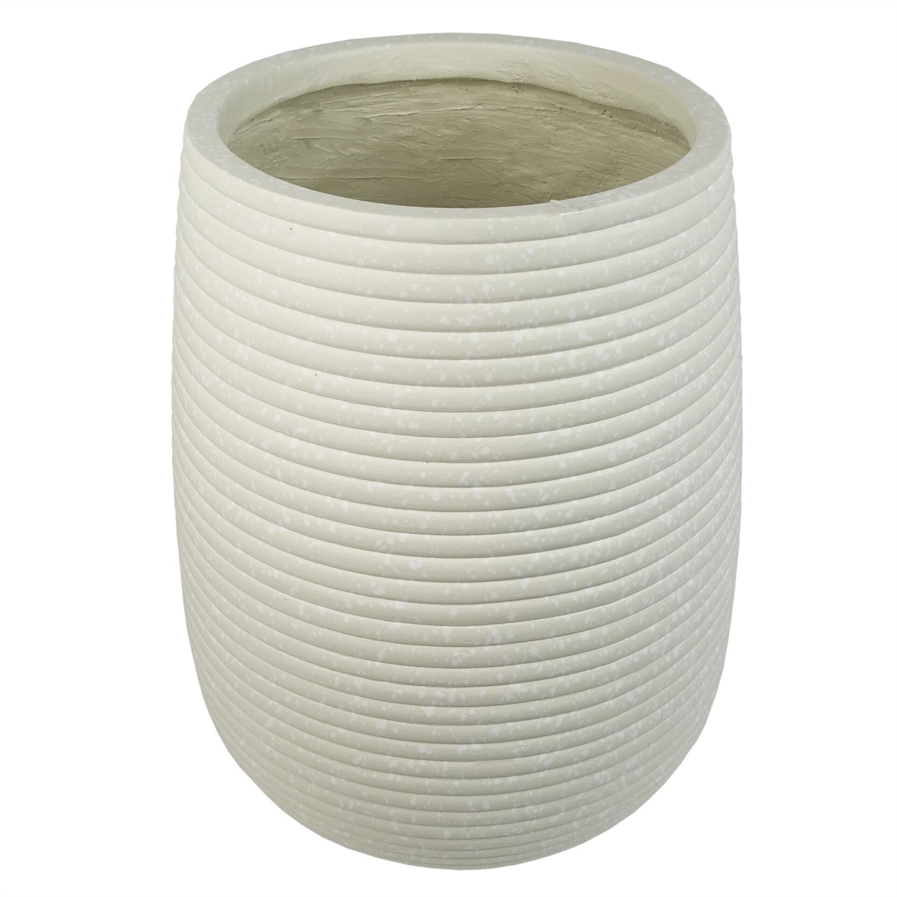 41cm x 30cm Mikos Large Ridged Composite Planter Stone Colour