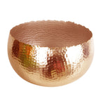 Leaf XL Metal Bowl Planter 32 x 20cm Hammered Copper Colour Curvy Edge