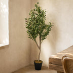 120cm Artificial Natural Look Olive Tree with Wooden Trunk