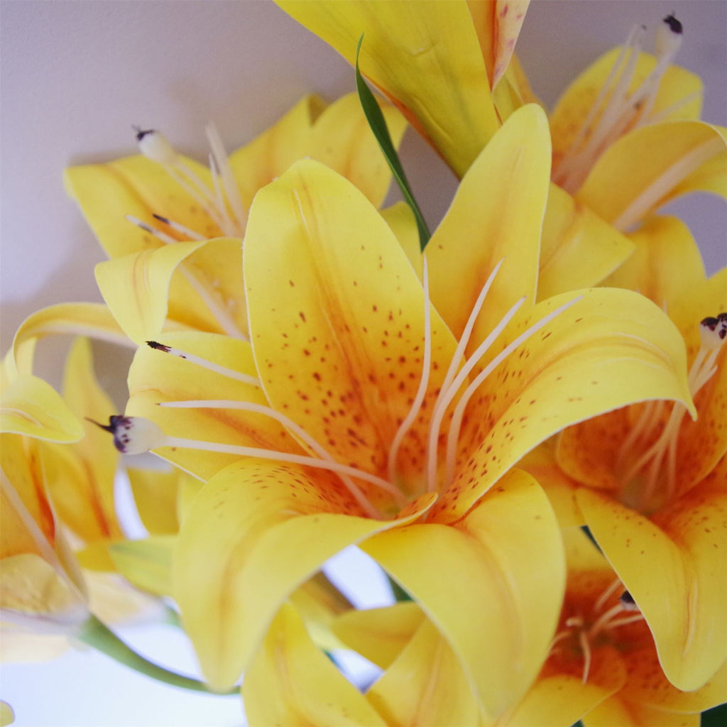 Artificial 60cm Lily Stem Yellow
