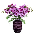 80cm Amethyst Vase Artificial Orchids and Foliage