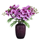 80cm Amethyst Vase Artificial Orchids and Foliage