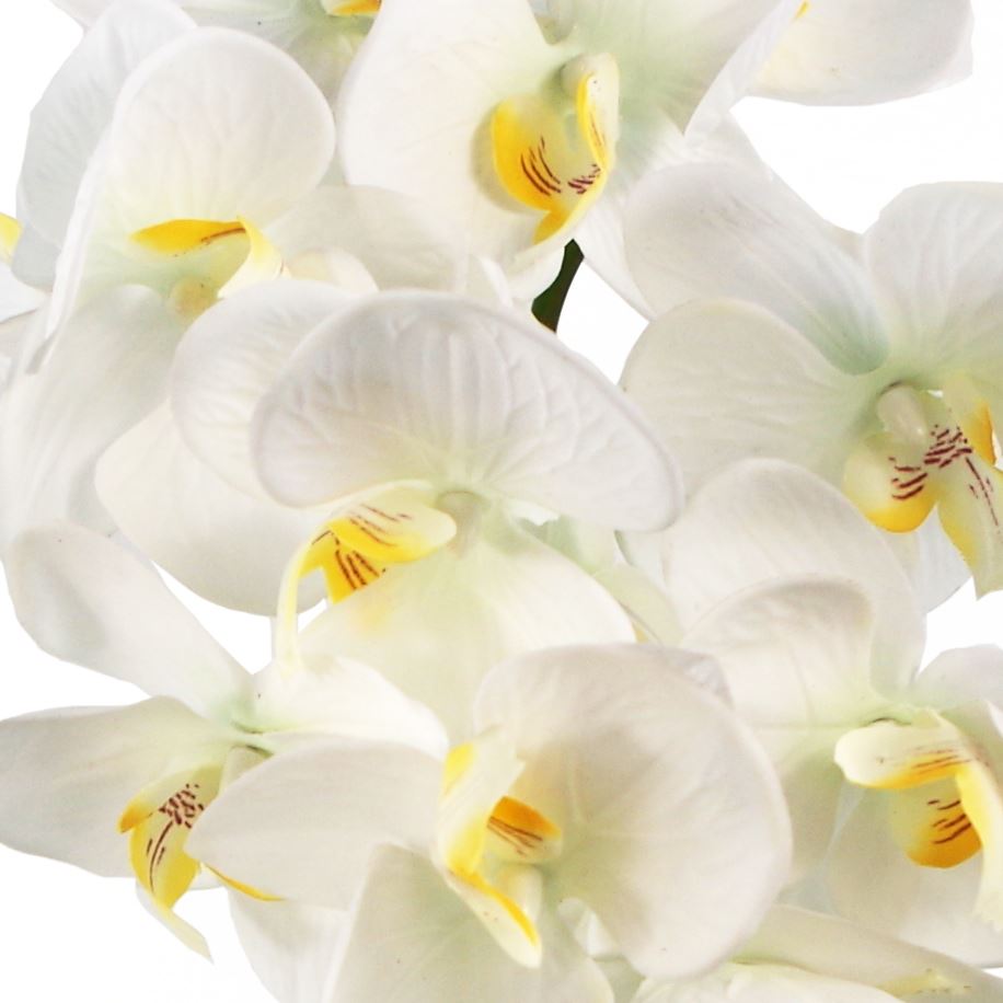 52cm Artificial Orchid Large White Gold