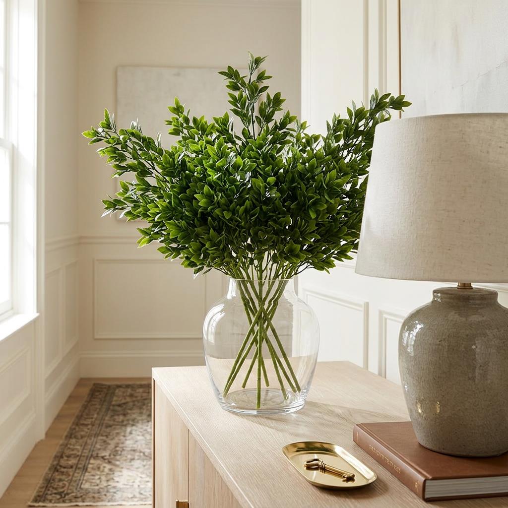 75cm Artificial Boxwood Leaf Bush Stem