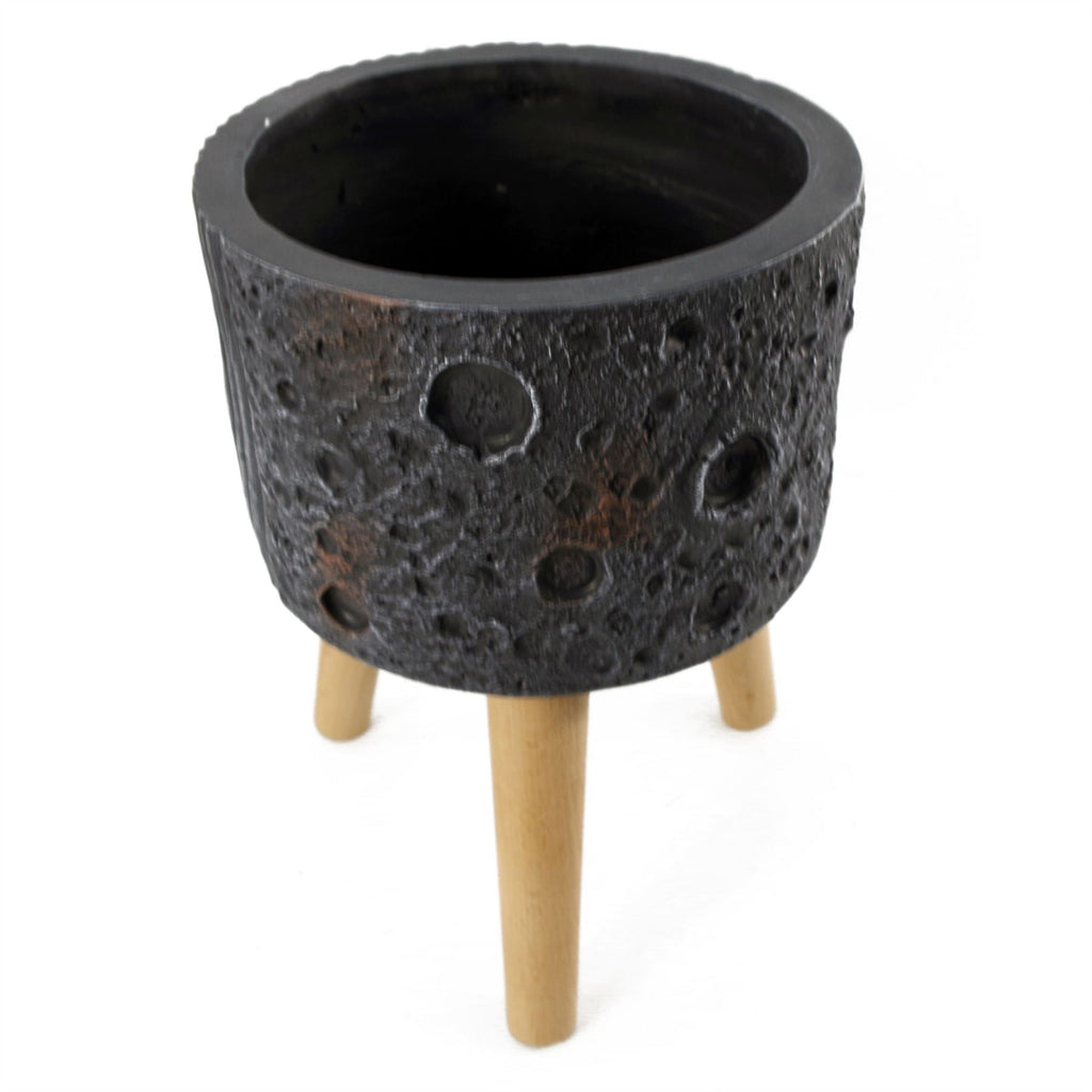 x 24cm Large Lunar Black Planter 35cm