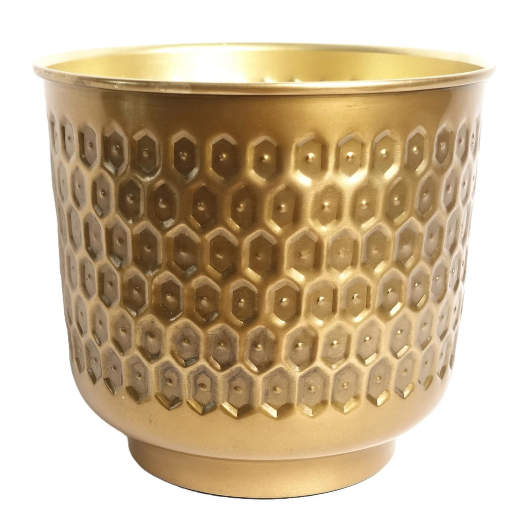 20cm Gold Honeycomb Planter