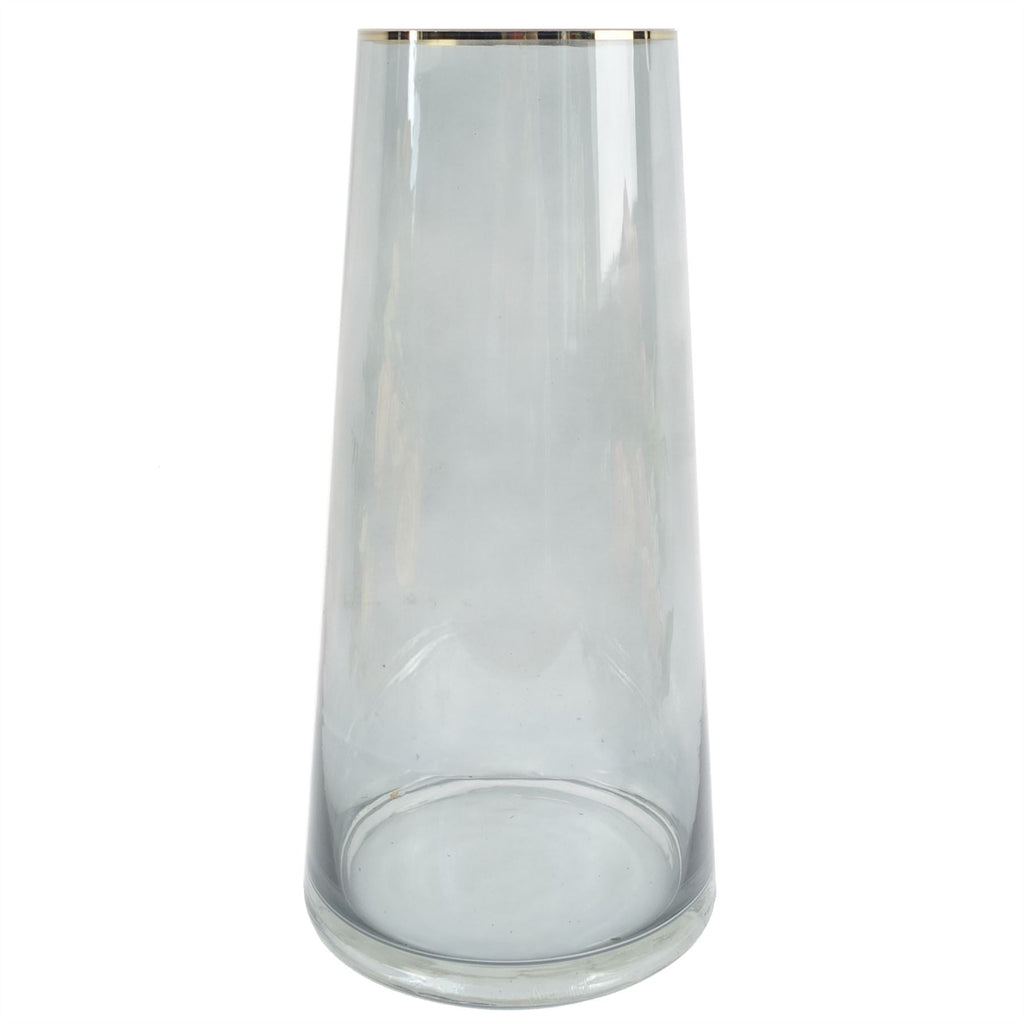 60cm Yellow Rose Artificial Flowers Glass Vase