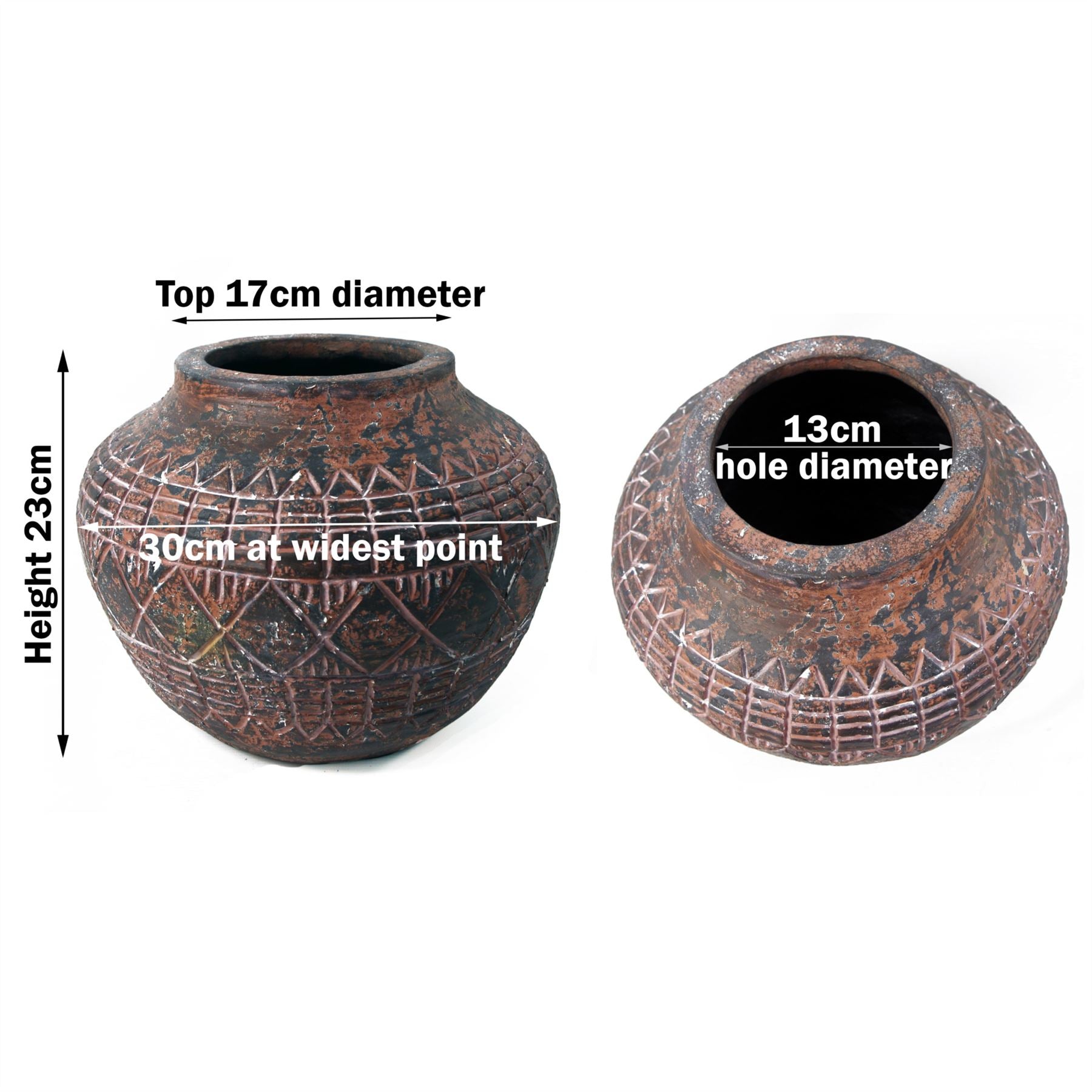 x 30cm Large Aztec Vase Planter 23cm