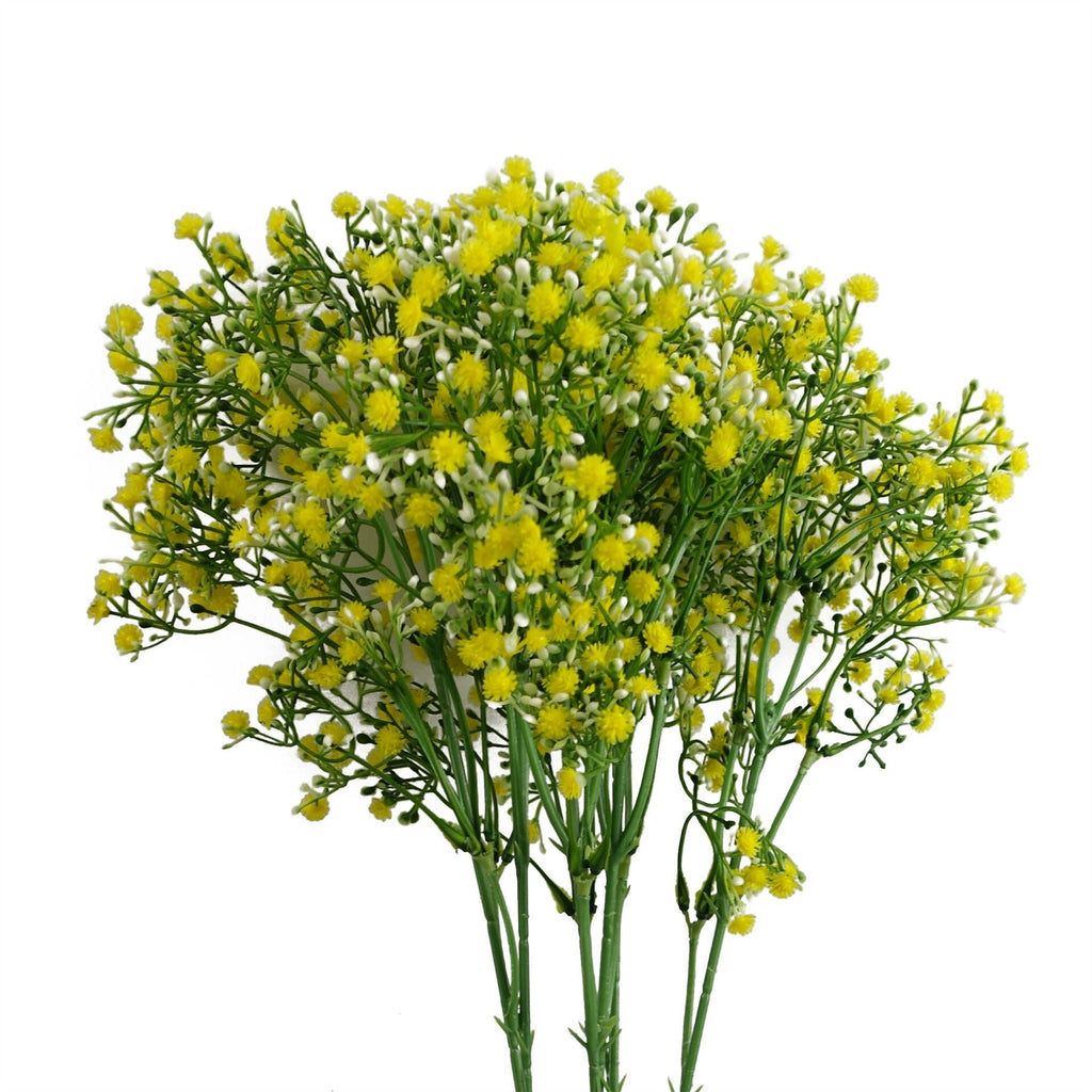 55cm Artificial Gypsophila Yellow Stem