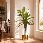 100cm Artificial Potted Dracaena Tropical Plant with Gold Planter