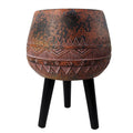 44cm x 30cm Large Zaturn Planter Brown Black with Legs Large