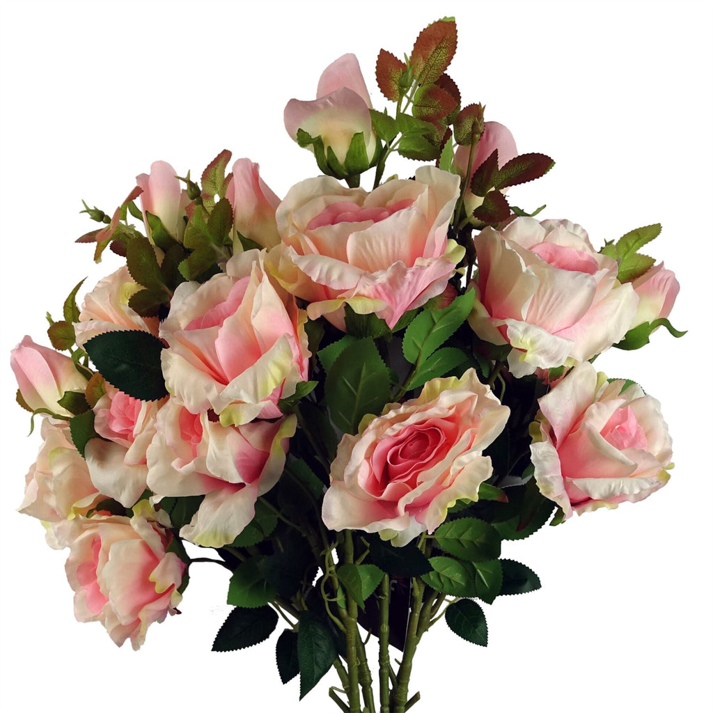 80cm Artificial Pink Rose Stem 3 flowers