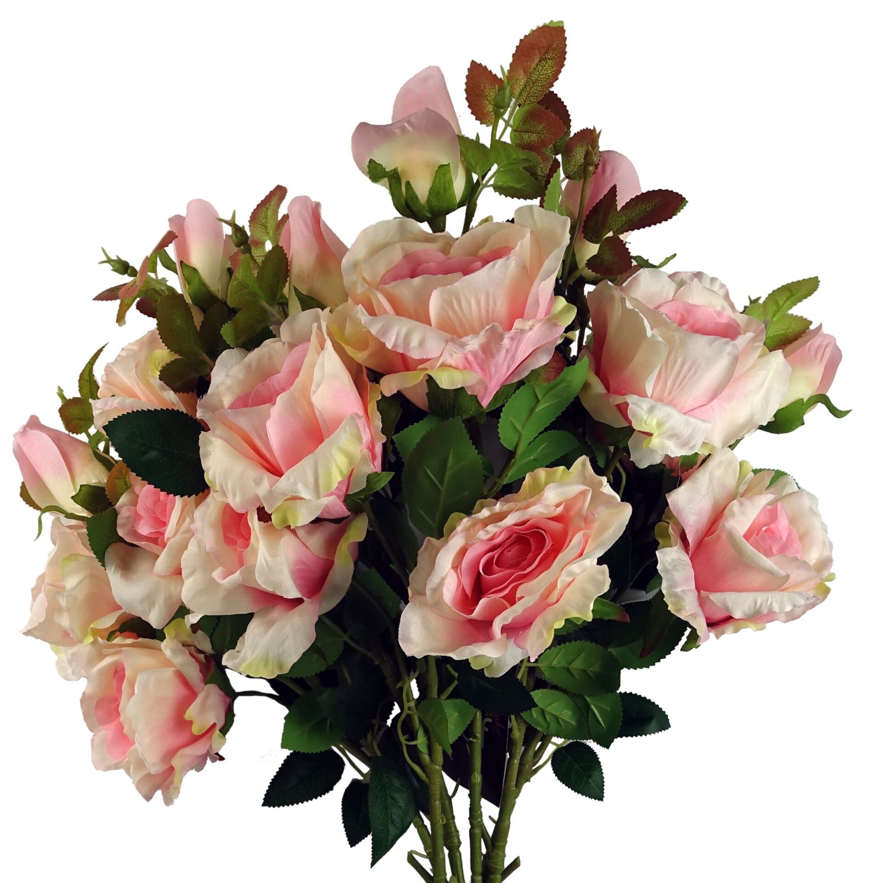 80cm Artificial Pink Rose Stem 3 flowers