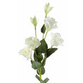 80cm Artificial White Wild Rose Stem 6 Flowers