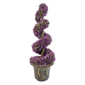 90cm Artificial Purple Large Leaf Spiral with Decorative Planter