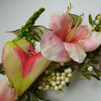 60cm Artificial Pink Lily Wreath
