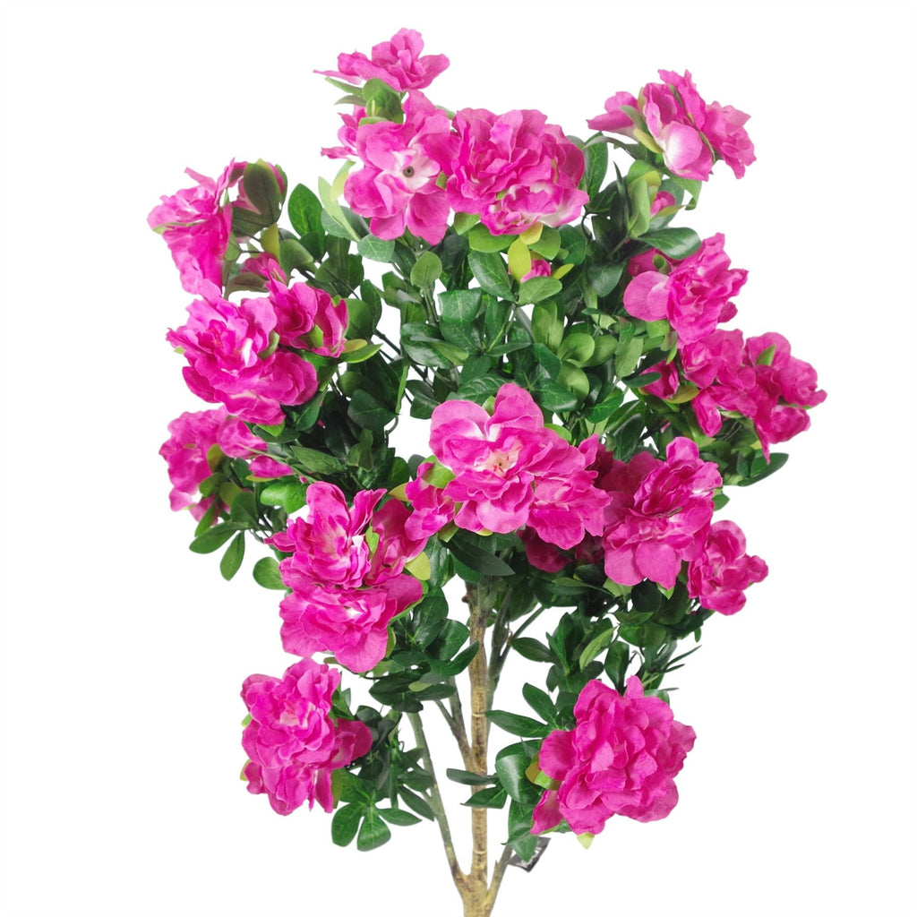 Artificial 100cm Azalea Pink Flowers Potted Plant with Gold Planter