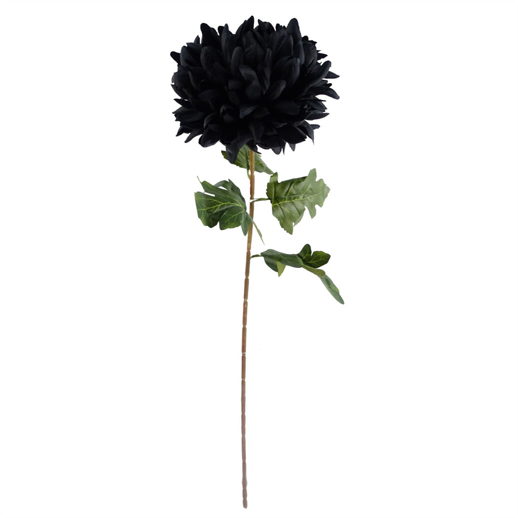 95cm Artificial Black Chrysanthemum Bundle Glass Ball Vase