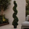120cm Artificial Natural Boxwood Spiral Topiary