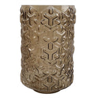 80cm Artificial Gold Palm and Peony Glass Vase