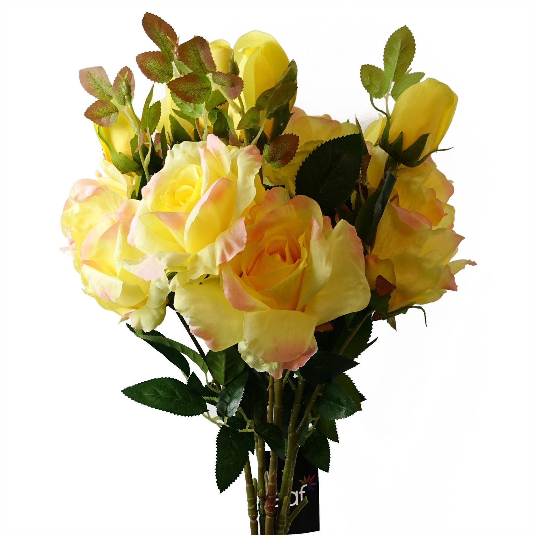 80cm Artificial Yellow Rose Stem 3 flowers